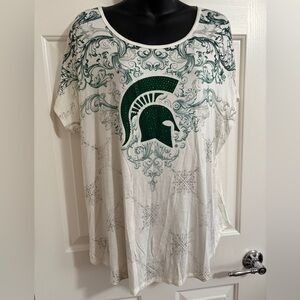 Michigan State Spartans White & Green Shirt
